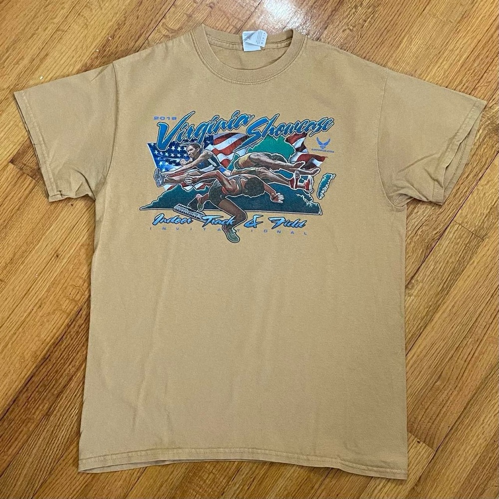 Gildan Tan Short Sleeve Tee with Graphic Design